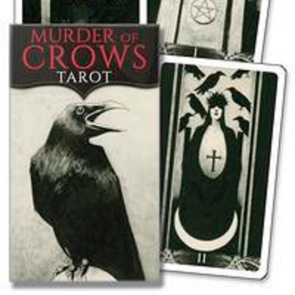 Murder of Crows Tarot Mini, black and white deck, omen bringer, messenger